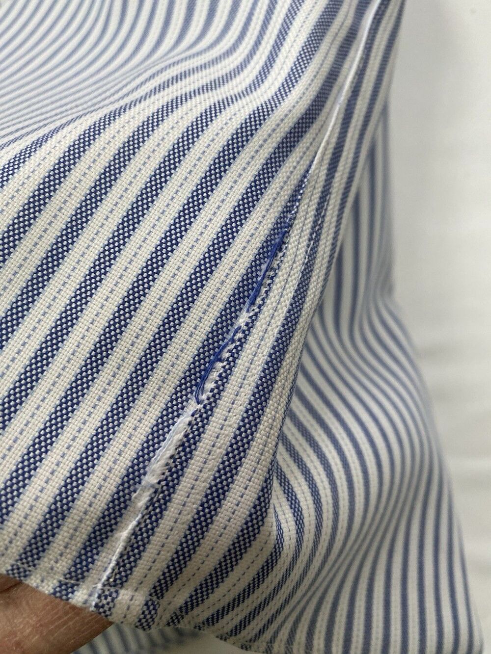 Cremieux Slim Fit Men’s Shirt Blue White Striped Pima Cotton Non-Iron L/S - Picture 7 of 7